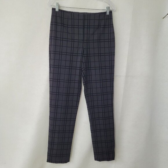 Talbots‎ Pant Women 6 Black Stretch Velvet Grid Pattern Holiday Party - Picture 1 of 11